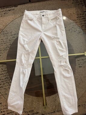 Joe's Jeans White Distressed Skinny Jeans